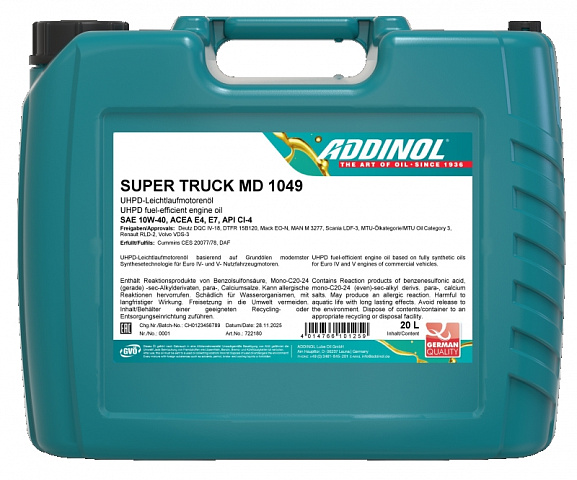 Моторное масло Addinol Super Truck MD 1049
